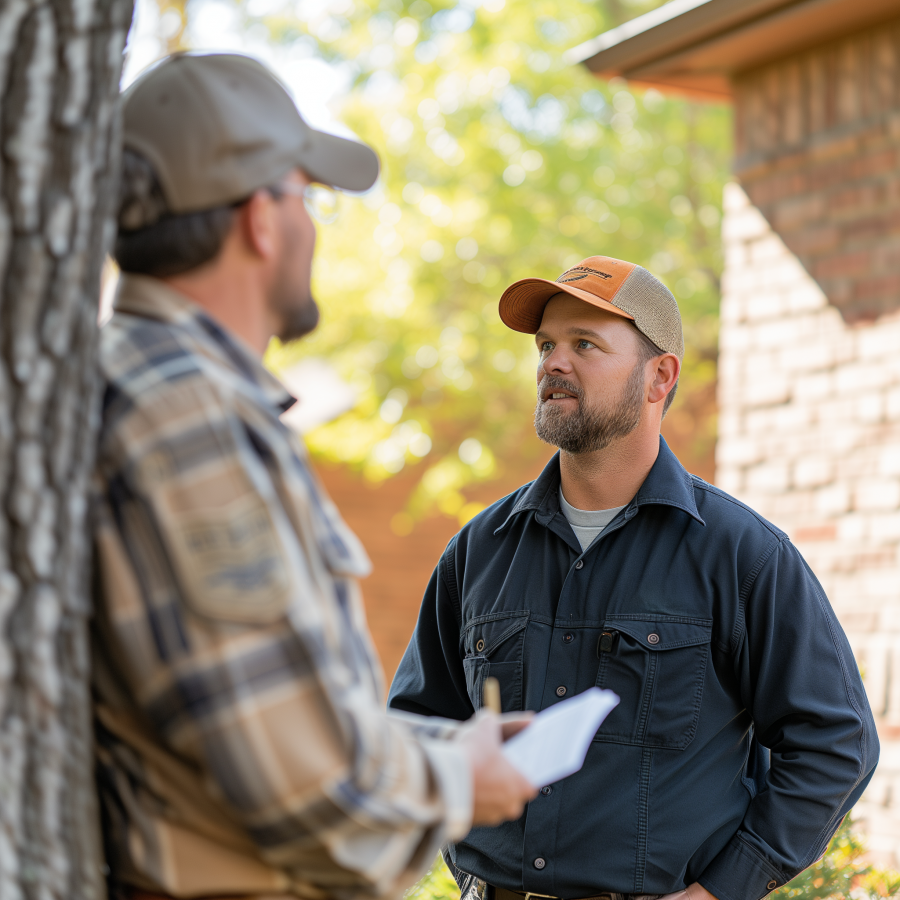 Tree Removal Contractor In Virginia With Client