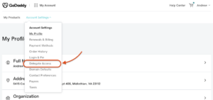 Godaddy Delegate Access